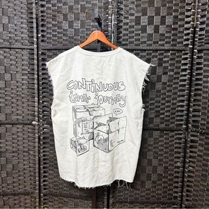 Zara Men’s cutoff shirt “Continuous Inner Journey” artwork men’s small unisex